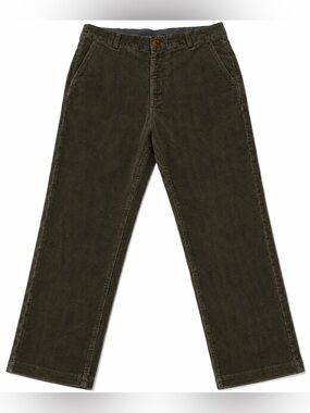 Brooks Brothers Dark Olive Men’s Clark Fit Straight Corduroy Pants Size W33 L32